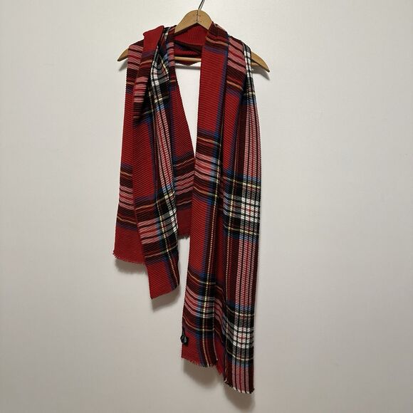 Marcus Adler Accessories - Women's Red Oversized Rectangle Shawl Wrap Tartan Scarf Plaid Cottage Country